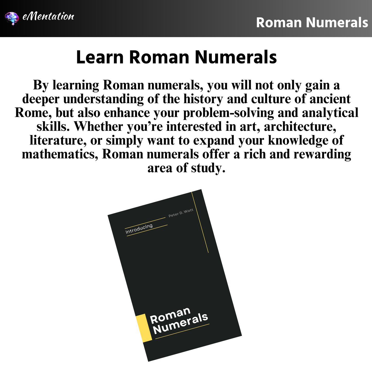 Unlock the secrets of Roman Numerals with this easy to read ebook - Your Essential Guide